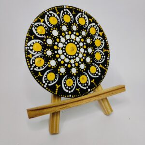 Dot mandala art with colorful circular designs