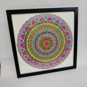 Elegant lotus-themed gold and white ornate mandala art for luxury wall decor