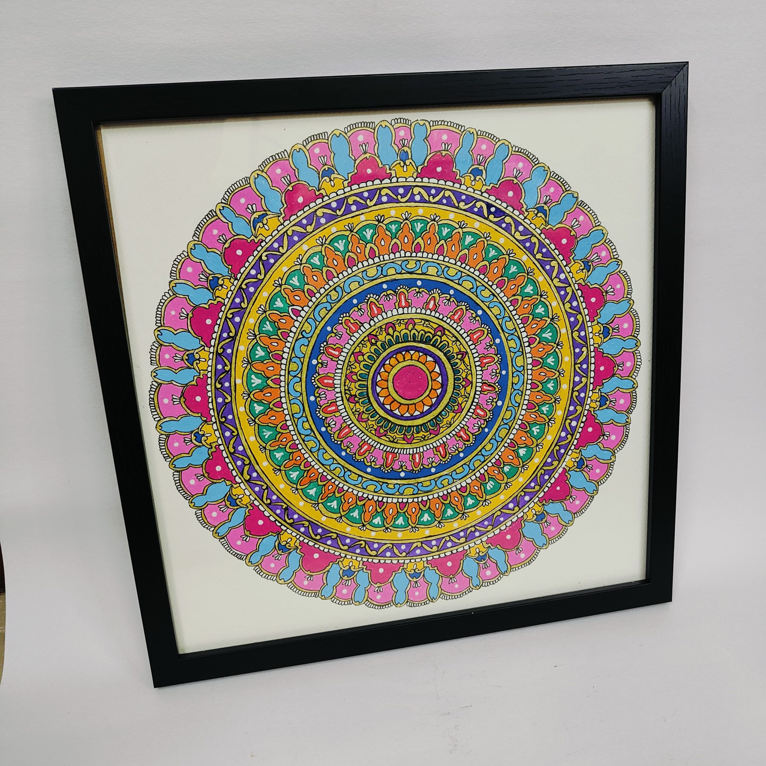 Elegant lotus-themed gold and white ornate mandala art for luxury wall decor