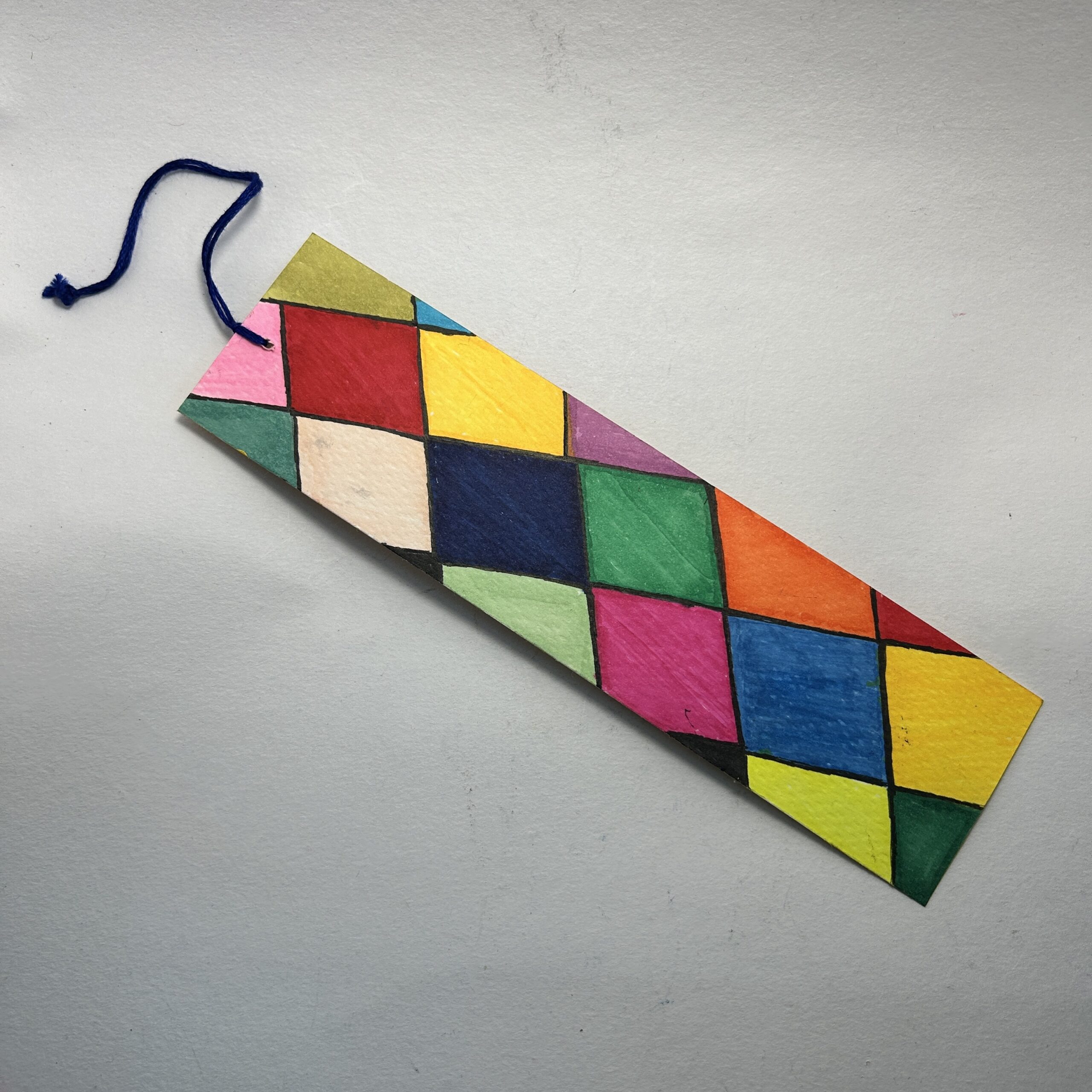 hand-painted colorful abstract bookmark vibrant handmade art