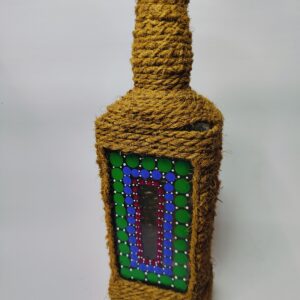 hand-painted bottle art decor upcycled glass bottle home decor